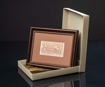 Панно из серии "Хохловка". Декороративная штукатурка; упаковка: коробка из дизайнерского картона